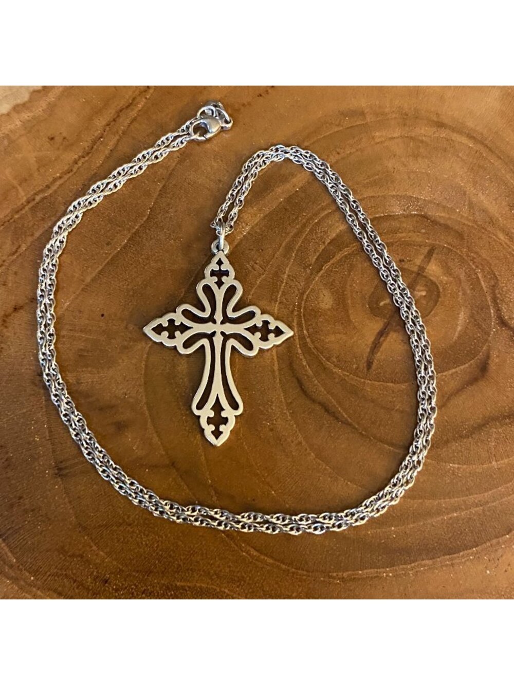 RETIRED James Avery St. Cecilia Cross 20" Necklace, Sterling Silver
